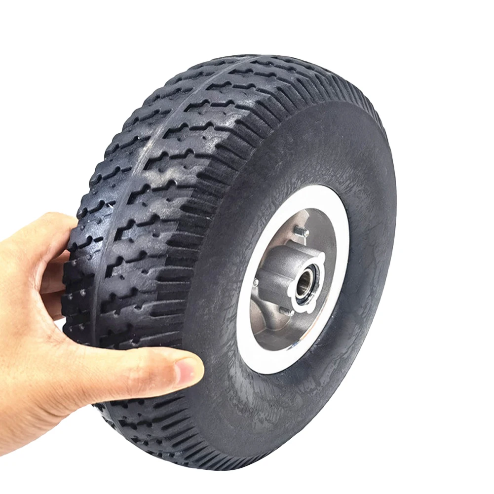 

10 Inch 4.10/3.50-4 Wheel Assembly Replacement 260*85 Solid Tire with Aluminum Alloy Wheel Hub for Electric Scooter Tricycle