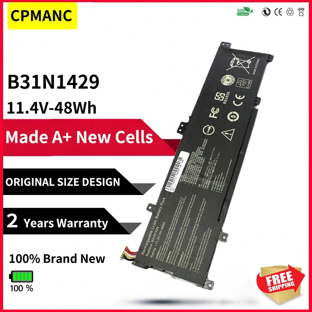 Bateria do Portátil de Cpmanc B31n1429 para Asus A501l A501lx A501l A501lb5200 K501u K501ux K501ub K501uw K501uw K501lb K501lx K501l 48wh