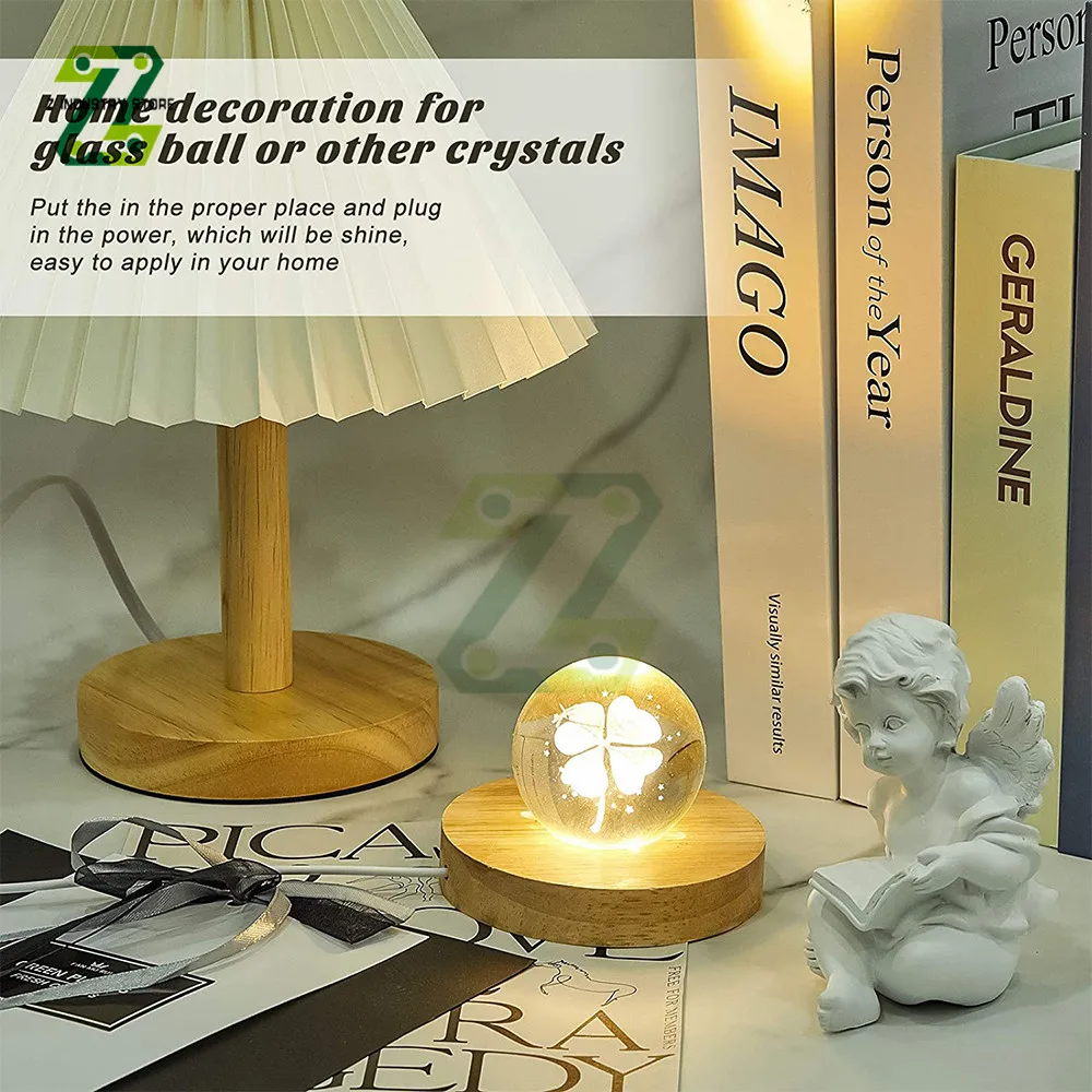 Smart Home Wood Light Base Rechargeable Wooden LED Light No Rotating Display Stand led lights led lamp base lamp base