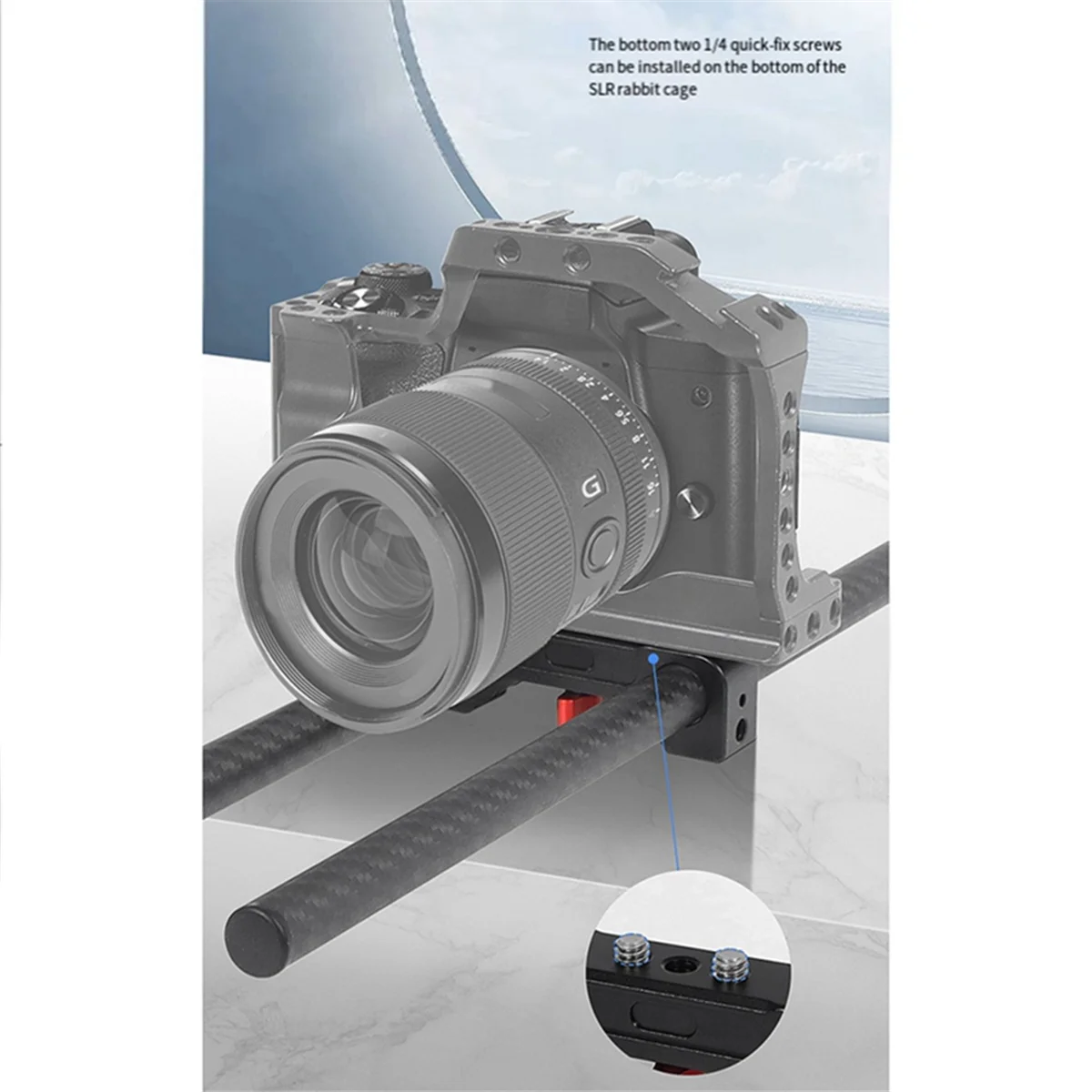 

Photographic Universal 15mm Double Hole Tubing Clamp Single Knob Locking Clamp Rabbit Cage Rail Mounting Connector,B