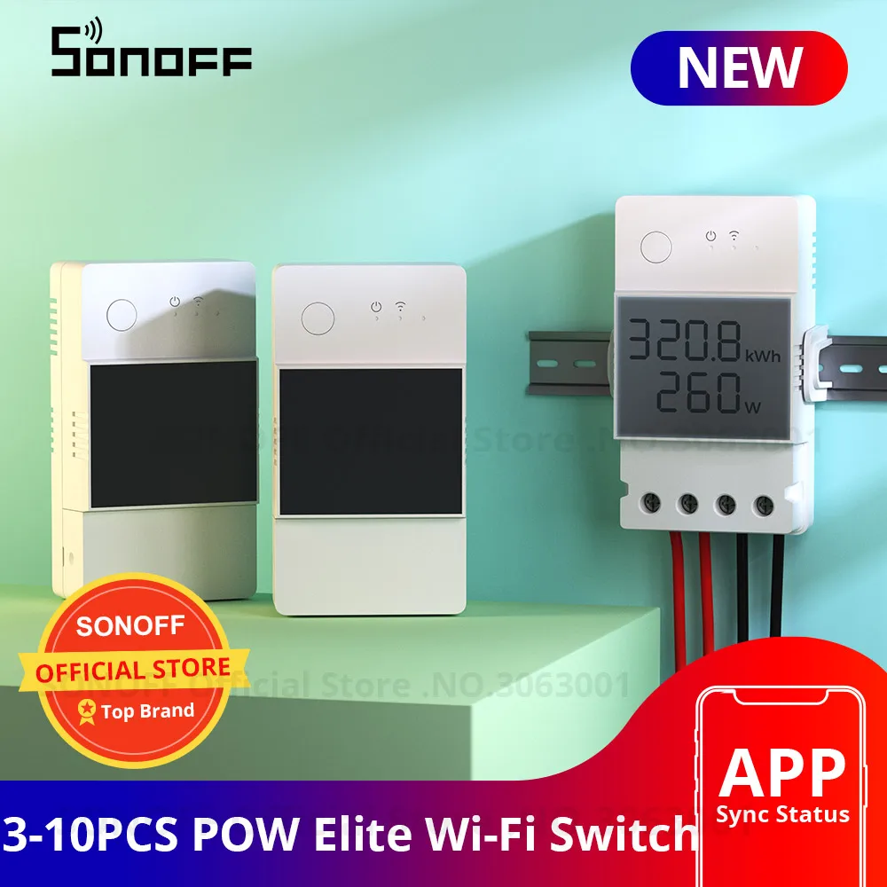 Smart Switch 3-10PCS Sonoff POW ELITE 16A/ 20A Wifi Power Switch Energy Monitoring Device Report Power Usage for Smart Home Wireless Switch