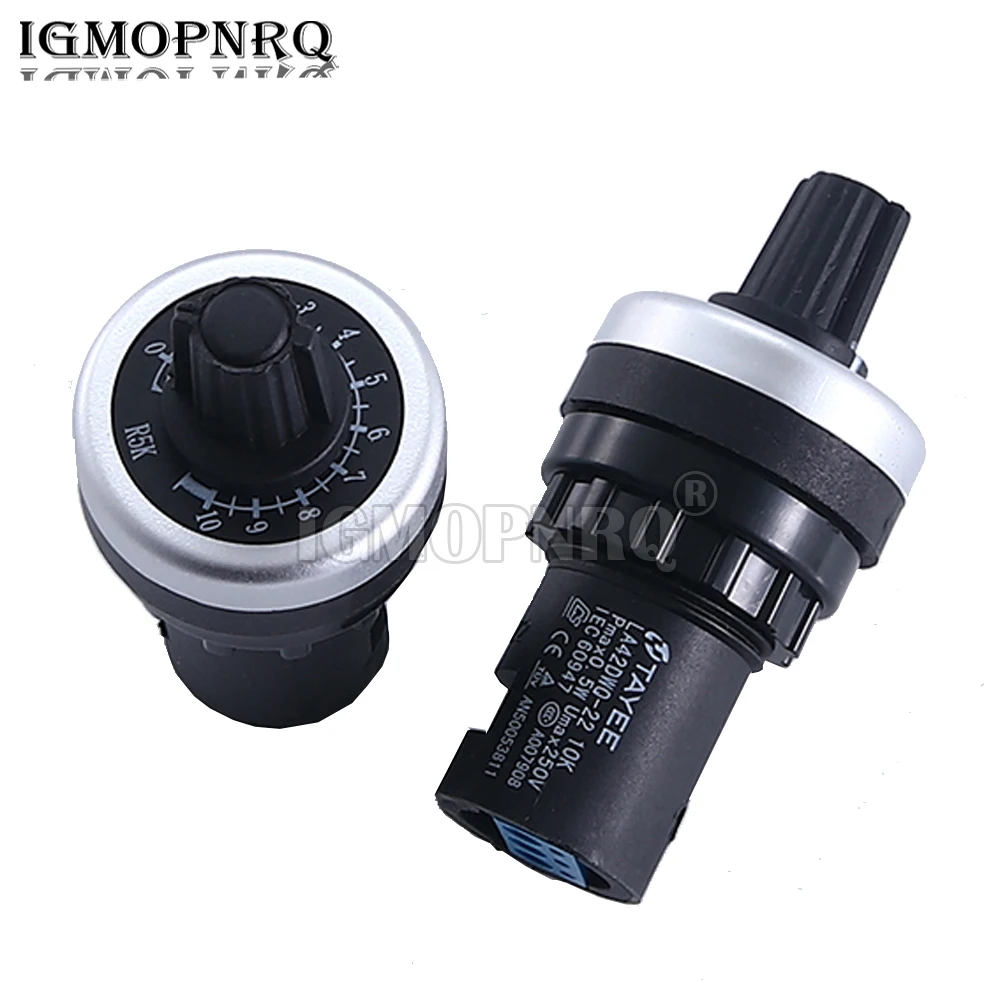 Rotary Potentiometer Electronic Components 1PCS LA42DWQ-22 1K 2K 5K 10K 22mm Diameter Pots Rotary Potentiometer Converter Governor Inverter Resistance Switch 20K 50K 100K
