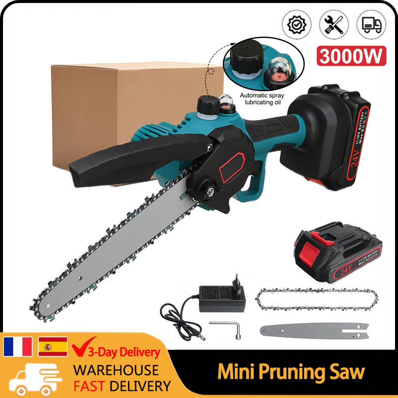 Brushless Electric Chain Saw 24V 8 Inch Mini Chainsaw Wood Cutter Pruning Garden Power Tool Brushless Chainsaw For Makita Batter