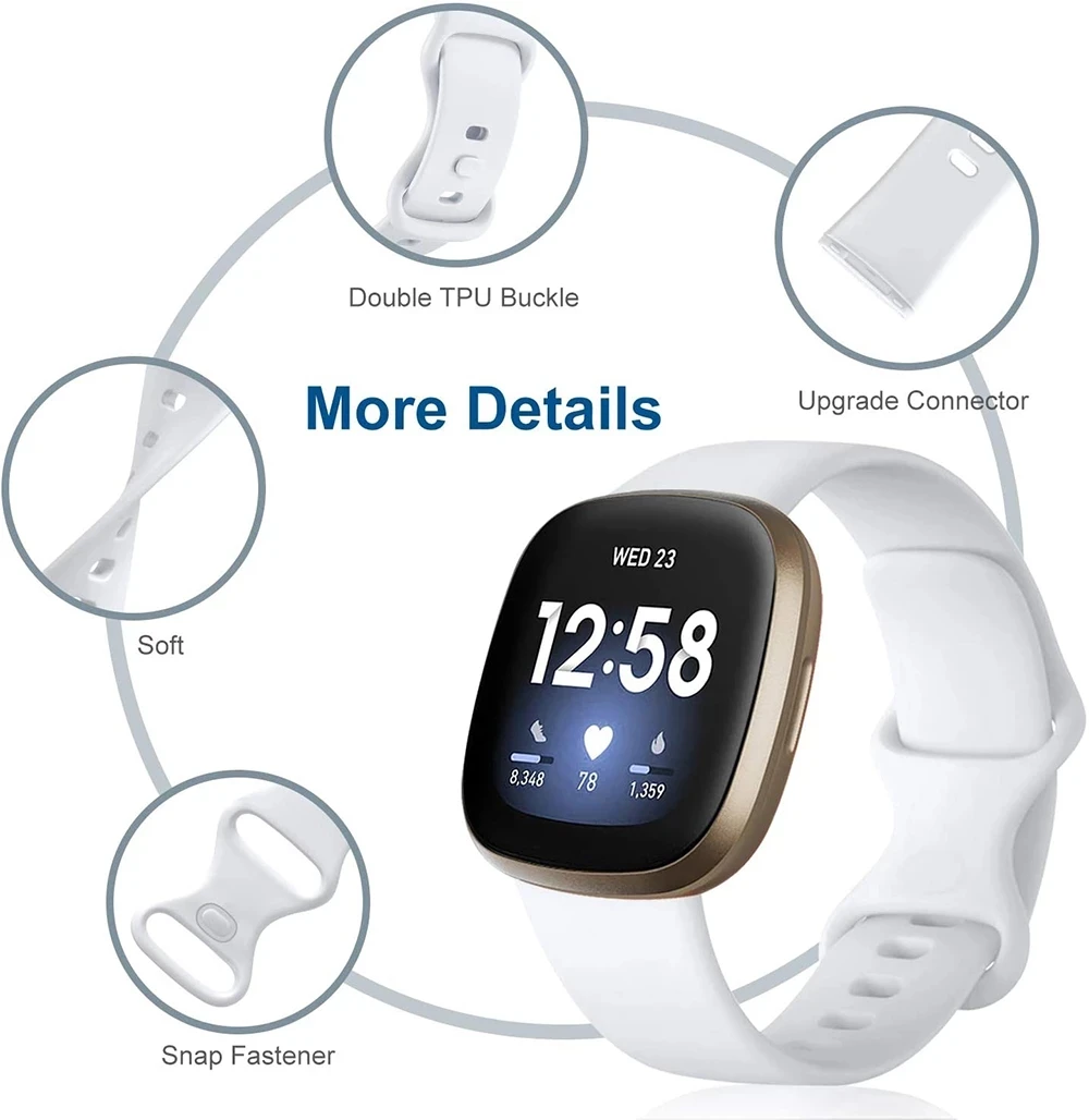 Soft Silicone Sport Strap for Smart Wristwatch Replacement Wristband