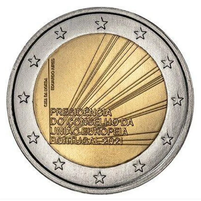 Portogallo 2021 Eu Rotante Presidente 2 Euro Moneta Commemorativa Bicolore