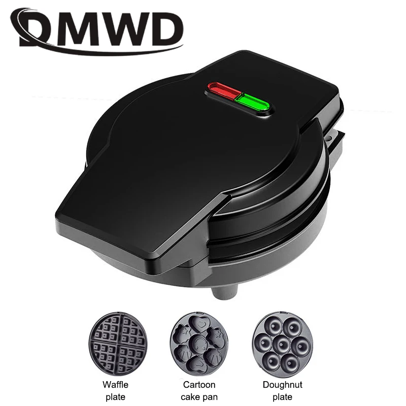 MINI Elektrischer Donut-Maker Antihaftbeschichtet Eier-Waffel-Cartoon-Kuchen-Backgerät 3-in-1 Frühstücks-Muffin-Donut-Maschine Toaster