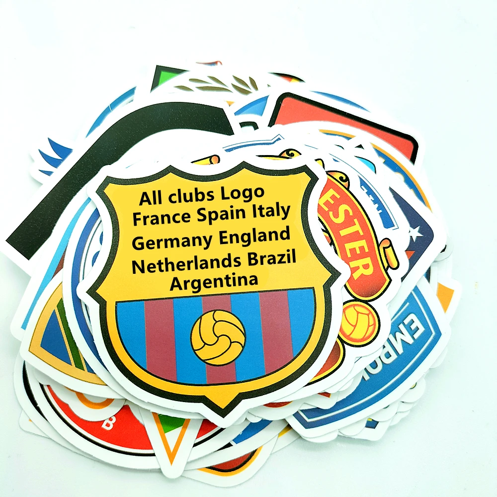 Spain Football Team Clubs Bar Wall Stickers Italy Barcelona France England Soccer Teams for Sports Fan Souvenir