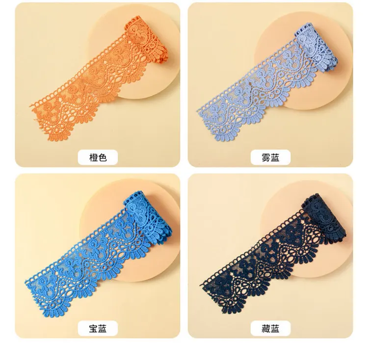1 미터 블랙 화이트 중공 꽃 자수 레이스 리본 DIY 의류 봉제 패브릭 홈 수제 공예 커튼 장식 테이프