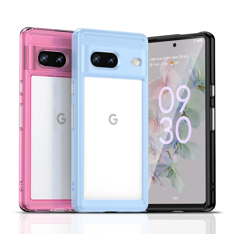 Cover per Google Pixel 7, Antiurto Custodia Con Paraurti in TPU Morbido