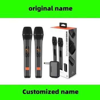 Microfono wireless Sistema karaoke UHF a 2 canali con ricevitore ricaricabile Microfono portatile senza fili per altoparlante per feste in chiesa