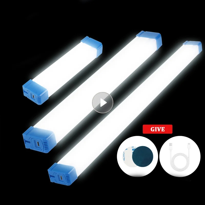 

LED Night Light Portable Light Tubes Magnetic Work Light USB Rechargeable Lamp Outdoor Camping Long Strip Emergency Light 3 Gear