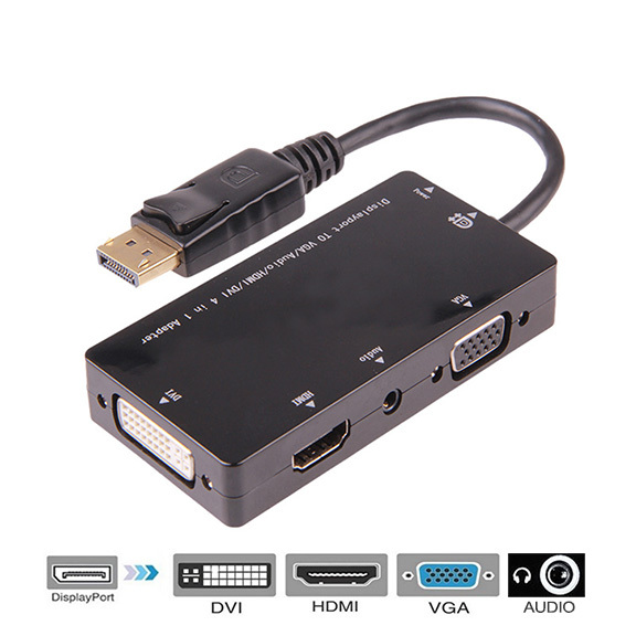 In 1 Displayport DP Male to DVI HDMI VGA Audio Female Adapter Display Port Cable Converter For Computer Projector Notebook TV