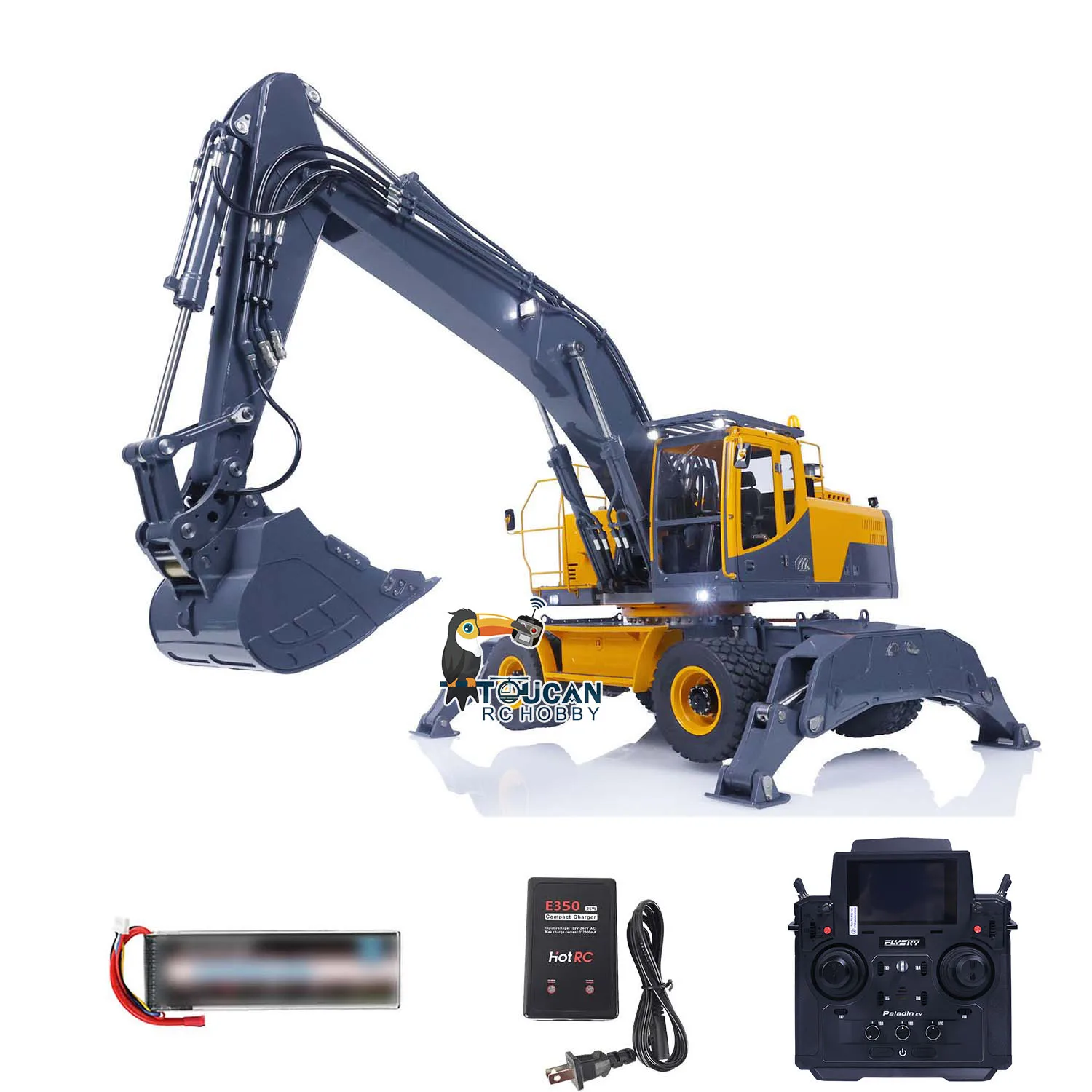 1/14 LESU Aoue ET30H RC Hydraulic Excavator  Wheeled RTR Radio Control Truck Model Pump Valve Light Toys for Adult THZH1206-SMT9 4