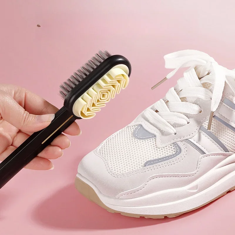 Double-sided Shoe Brush 1pcs Enduring Plastic Shoe Washing Brush Suede Cleaning Household Cleaning Tools Accessories