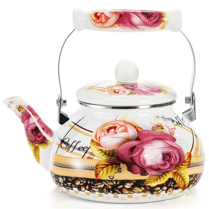 2.5L Thickened Enamel Teapot Household Kitchen Enamel Kettle Kettle Boiler Gas Induction Cooker Available