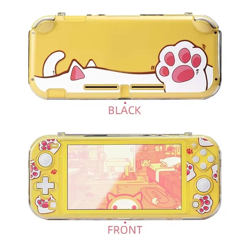 Cute Clear Protective Case for Nintendo Switch Lite - Transparent Hard Shell Cover