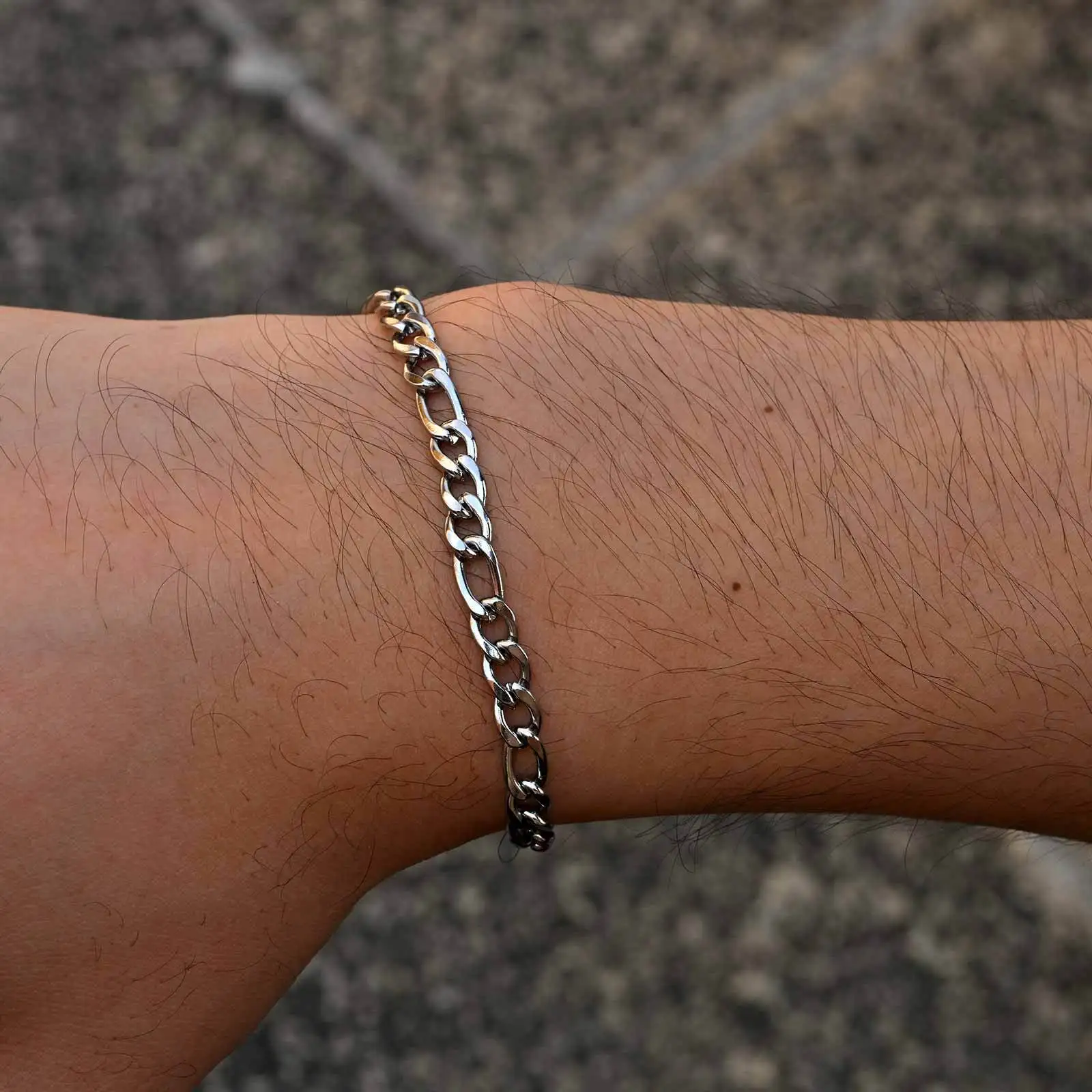 3pcs Silver Color Men's Bracelet,Waterproof Stainless Steel Wheat Chain Bracelet,Simple Casual Jewelry Gift