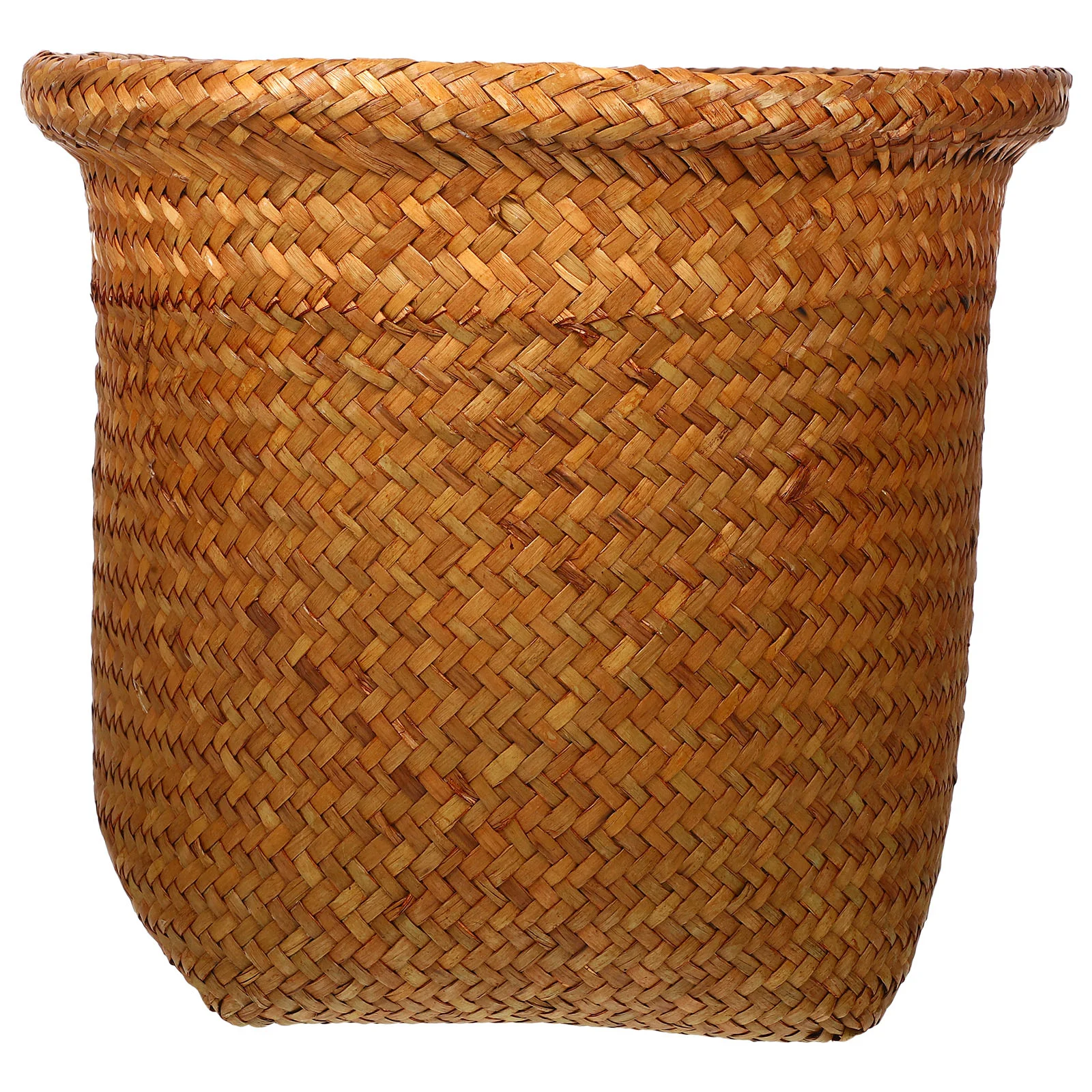 

Basket Trash Can Woven Storage Wicker Waste Garbage Rattan Bin Laundry Sundries Wastebasket Paper Container Tabletop Accessories