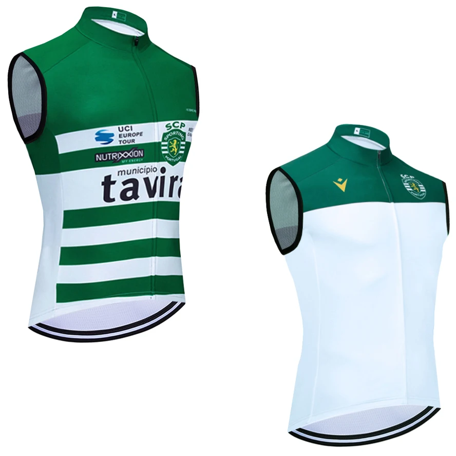 New Green Fast Dry Cycling Windbreaker Jersey 2025 Tavira Team Men Bike Vest Maillot Ropa Ciclismo Pro Bicycle Tshirt Clothing