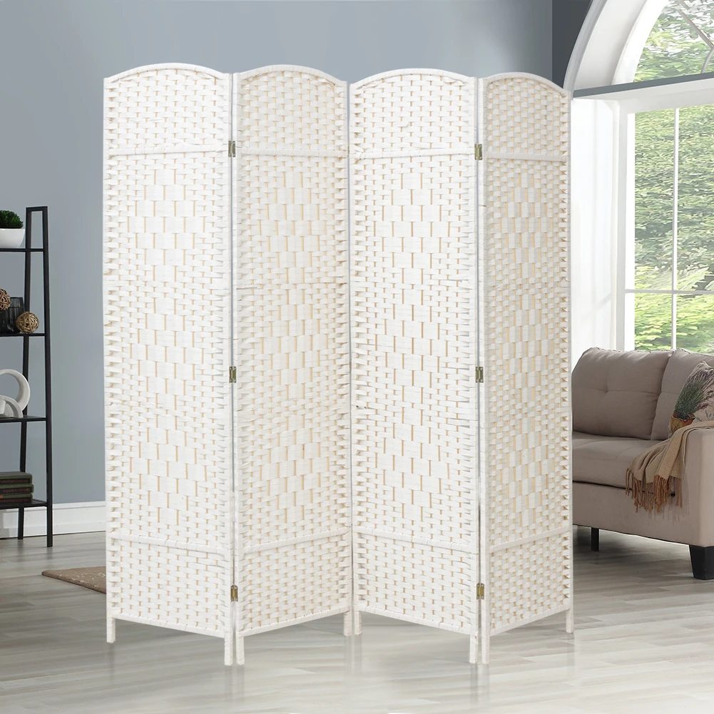 【Lifeideas】Folding Weave Fiber Room Divider Privacy Screen for Home