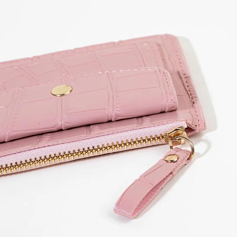 Women Slim Business Card Holder Wallet Men Mini Wallets Zipper Card Money Holders Vintage Short Wallet Female Thin Small Purse 6