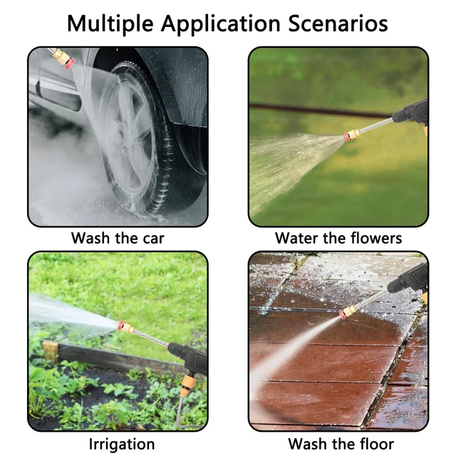 "Cordless 24V Power Washer Kit with Multifunction Nozzle" 6