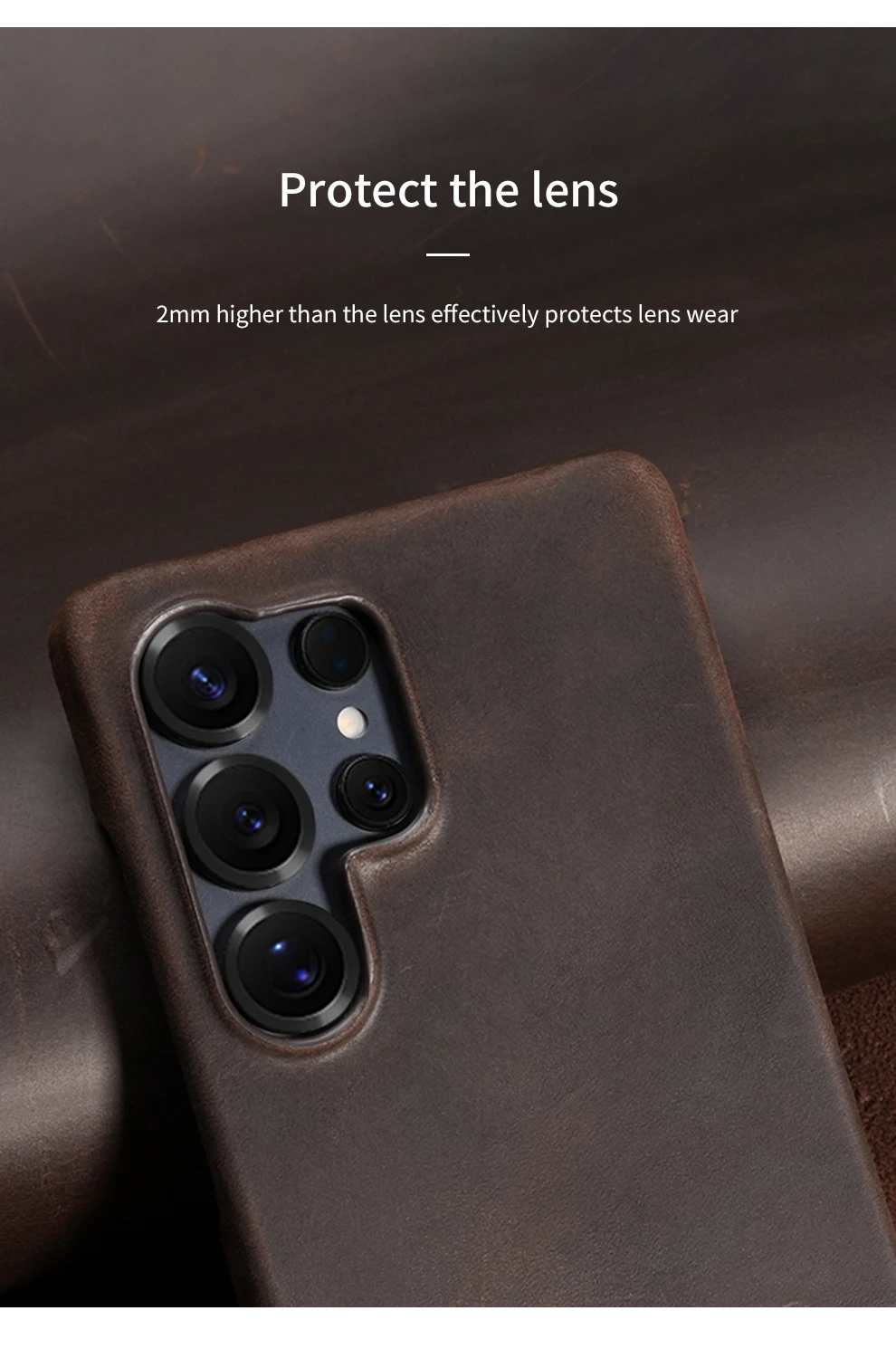 Samsung Leather Phone Case – Genuine Cowhide Magnetic Phone Cover for S24 S25 Ultra