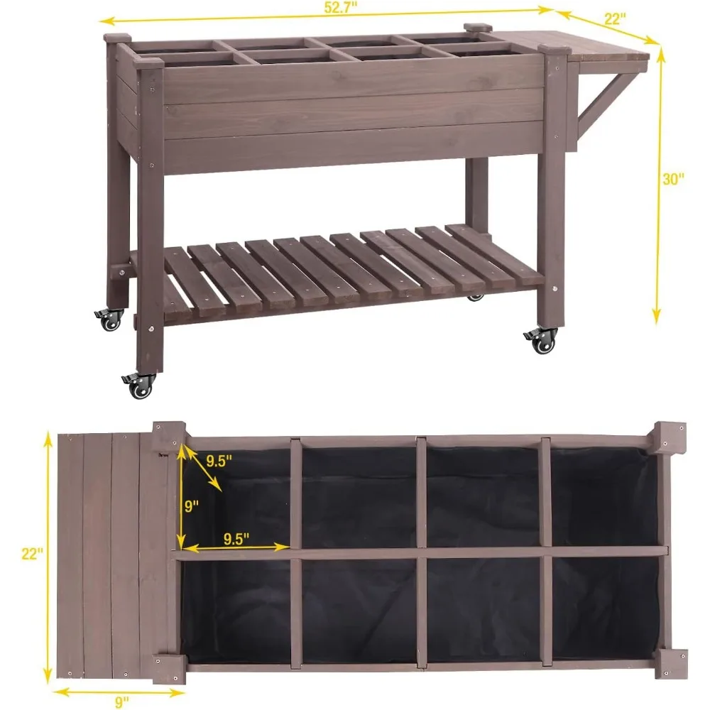 Aivituvin Raised Garden Bed on Wheels 6