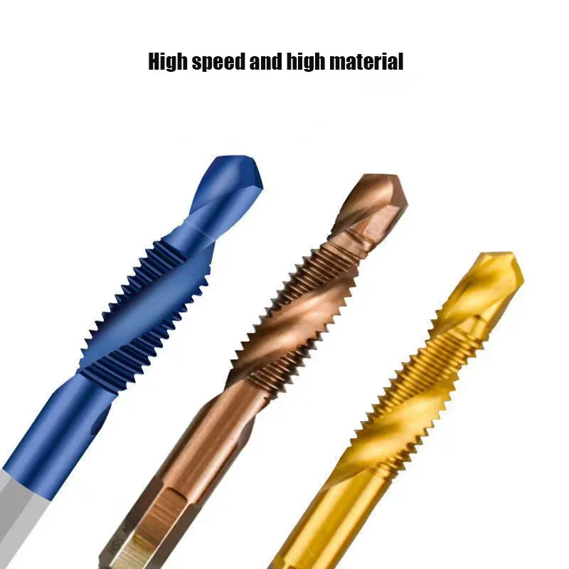 6pcs M3-M10 Screw Tap Drill Bits Hss Taps Countersink Deburr Set Metric Combination Bit High Speed Steel 1/4 IN Quick Change Hex