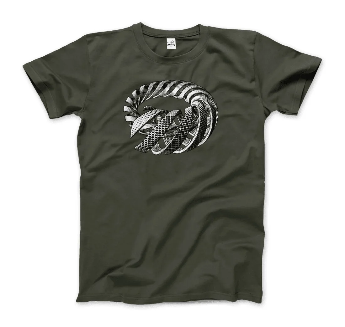 Mc Escher Spirali Art T-Shirt Maniche Lunghe O Corte
