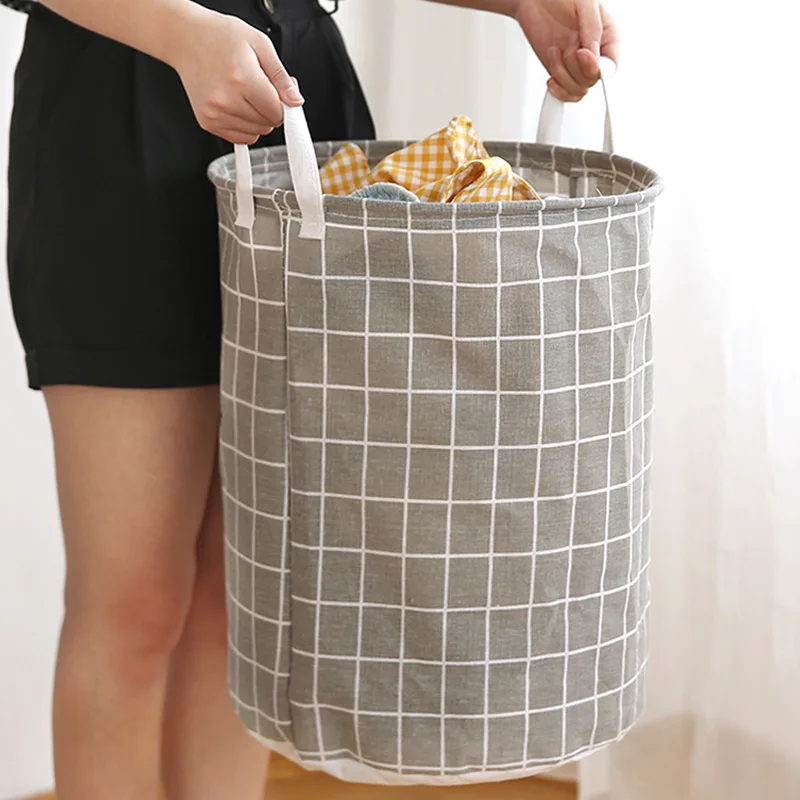 Grand panier à linge sale pliable à carreaux, panier à linge grillé avec  Foy pour chambre à coucher, blanchisserie, Cisco, HO. - AliExpress