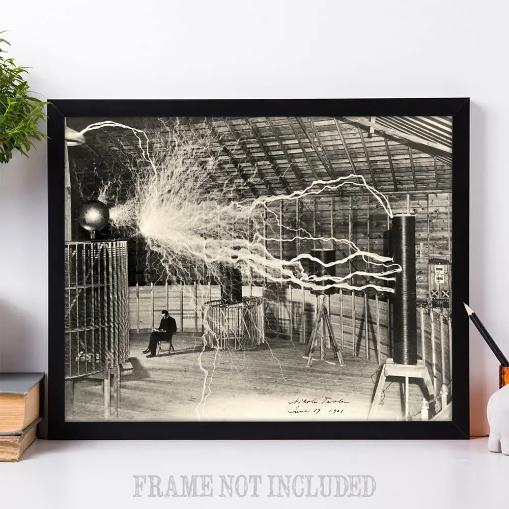 

Nikola Tesla's Lightning Equipment Inventors and Engineers Posters Wall Art Picture Canvas Paintings For Living Room Home Decor