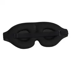 Adjustable Breathable 3D Eye Mask - No Pressure, Complete Light Blockage, Unisex, Black (Black)