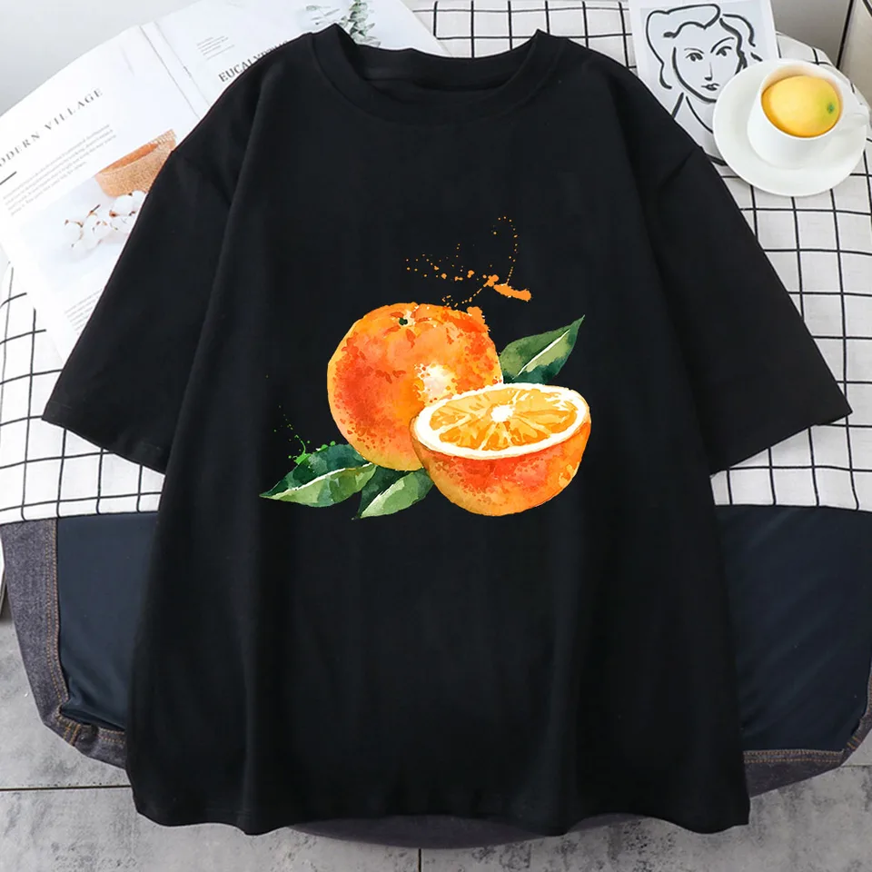 Fruit Pomegranate Orange Harajuku Women Tshirt Fashion Kawaii
