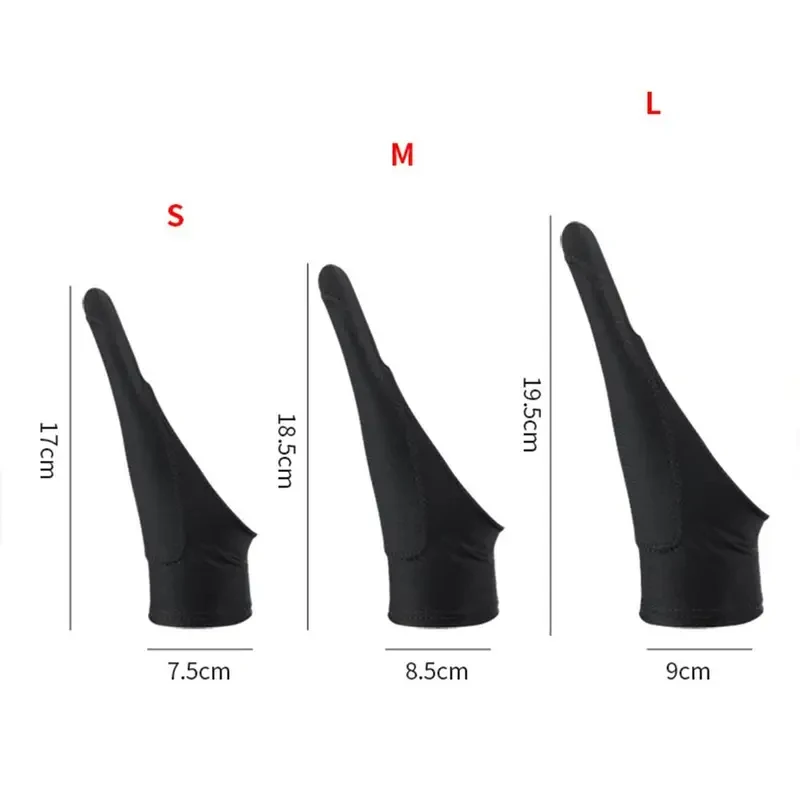 1/2pcs 스타일러스 블랙 블루 그레이 핑크 방오 방지 스크래치 방지 두 손가락 장갑 태블릿 드로잉 장갑 페인팅 장갑 스크린 장갑