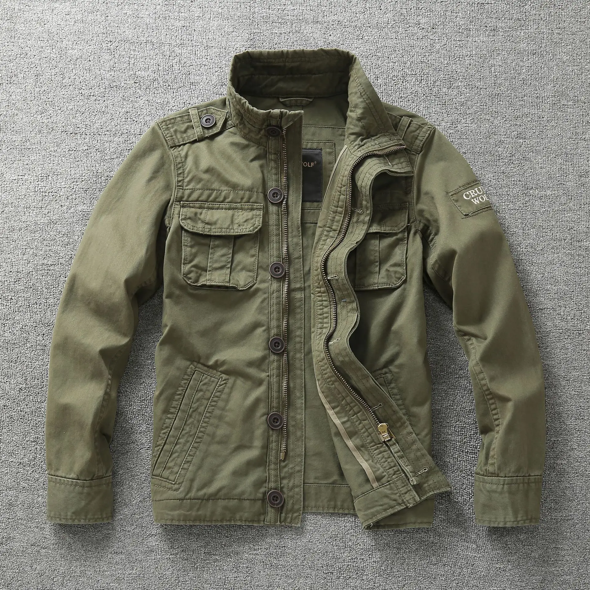 Men Jacket Denim Retro Cargo Hooded Jacketes Outdoor Multi Pockets Camo Tops Field Casual Fashion Hiking Coats Uniform 3