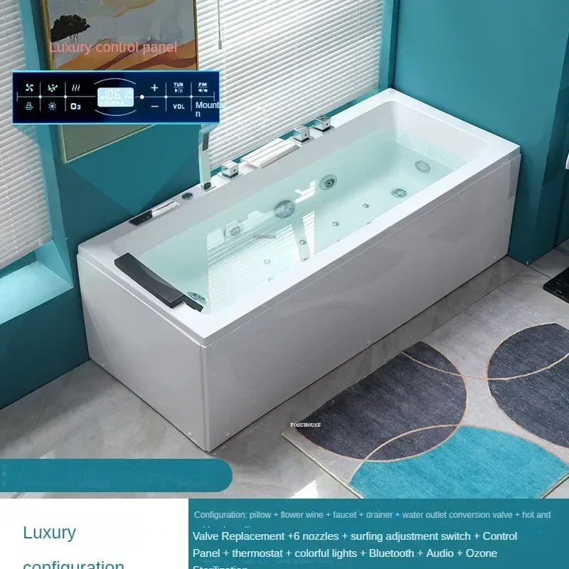 Household Surf Massage Jacuzzi Acrylic Massage Bathtub Bathroom Supplies Intelligent Thermostatic Bathtub Small Apartment  X 5