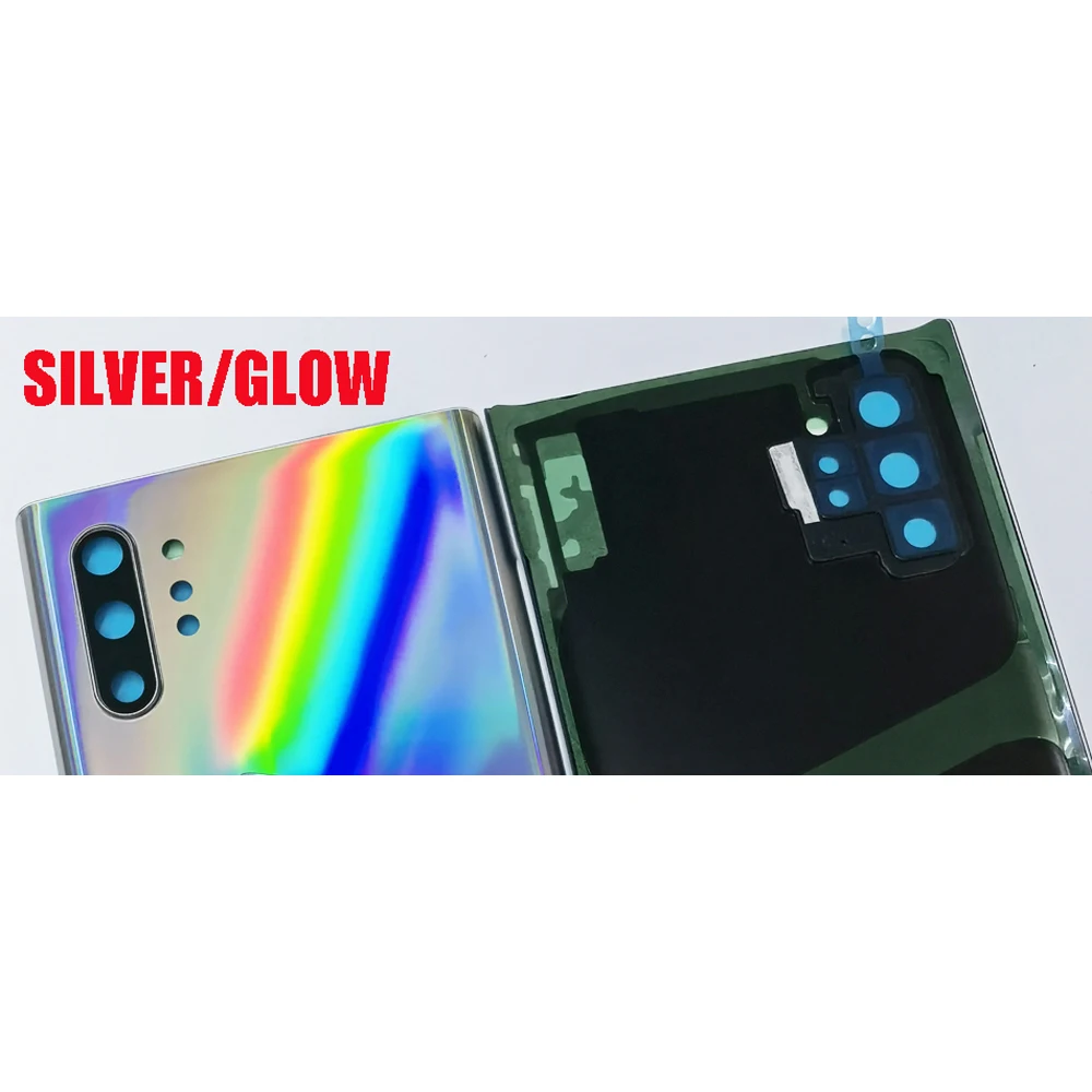 OEM 유리 후면 커버 케이스 SAM-Note 10 Plus NOTE10PLUS N10+ N10P 후면 커버 유리 하우징 베젤 카메라 렌즈 및 접착제 포함