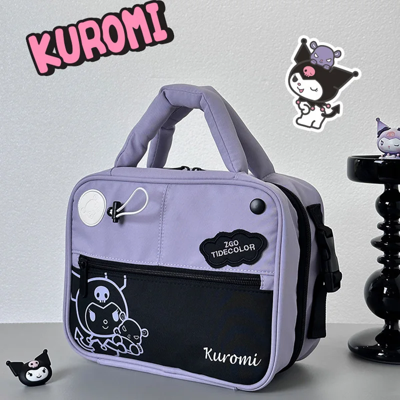 

Sanrioed Kuromi креативная сумка большой емкости портативная дорожная сумка для хранения косметичка прозрачная визуальная оконная Рождественский подарок