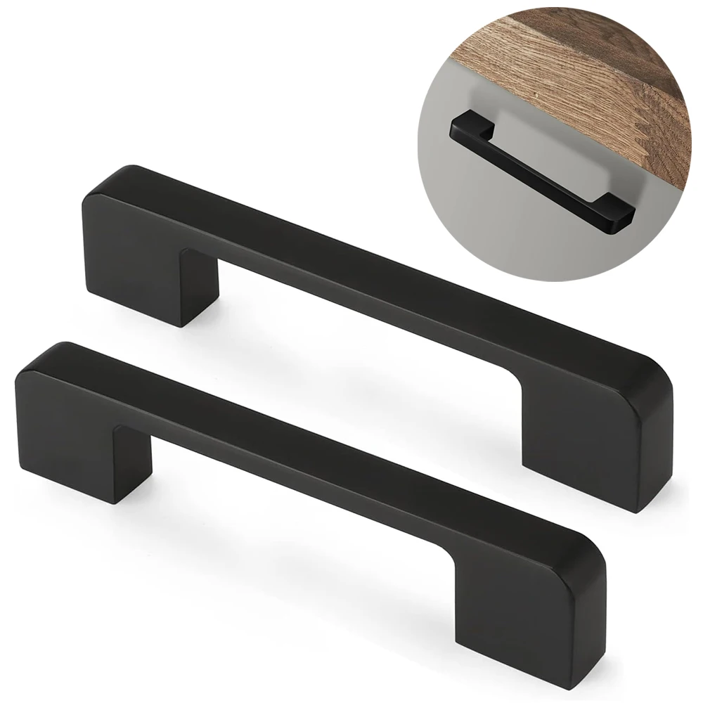 1Pcs Modern Black Aluminum Kitchen Cabinet Dresser Knobs Furniture Handles Pulls Cupboard Drawer Wardrobe Door Knobs
