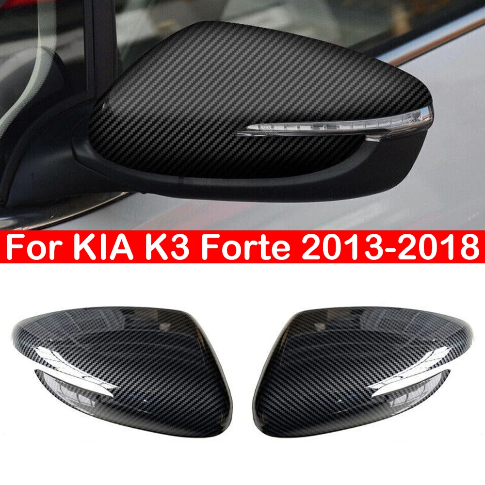 

For KIA K3 Forte Cerato Ceed 2013-2018 Car Replacement Rearview Side Mirror Cover Wing Cap Exterior Door Case Trim Carbon Fiber