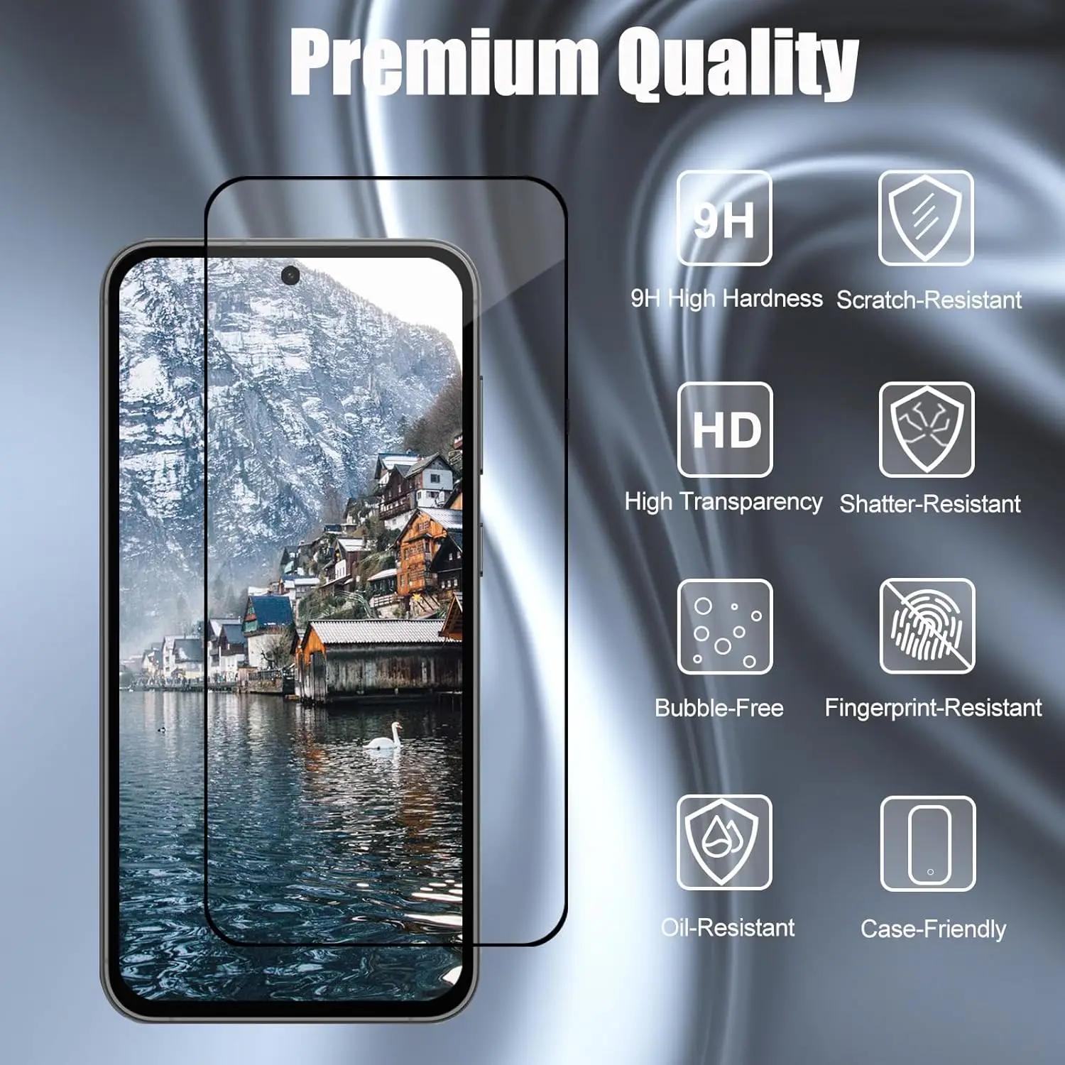 Premium 9D Full Cover Tempered Glass Screen Protector (1-3 Pack)