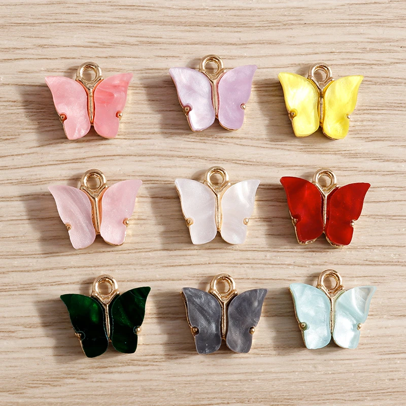 

10pcs Cute Acylic Animal Butterfly Charms for Jewelry Making Women Fashion Drop Earrings Pendants Necklaces DIY Crafts Supplies
