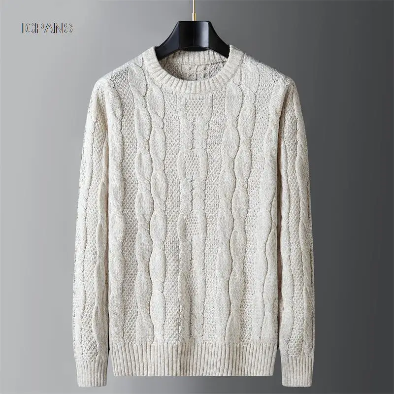 

White Knitted Sweater Men Korea Clothing Casual Jackets Male Pullover Kint wear Outwear Autumn 2022 Red Black Khaki Jumpers