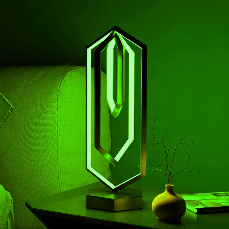 RGB Polygon Remote Control Desk Lamp APP Music Rhythm Atmosphere Lights LED Living Room Bedroom Bedside Table Desktop Decoration bathroom night light