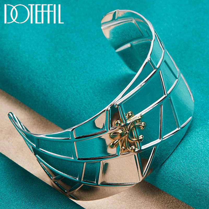 DOTEFFIL-pulsera De Plata De Ley 925 Para Hombre Y Mujer, Brazalete De