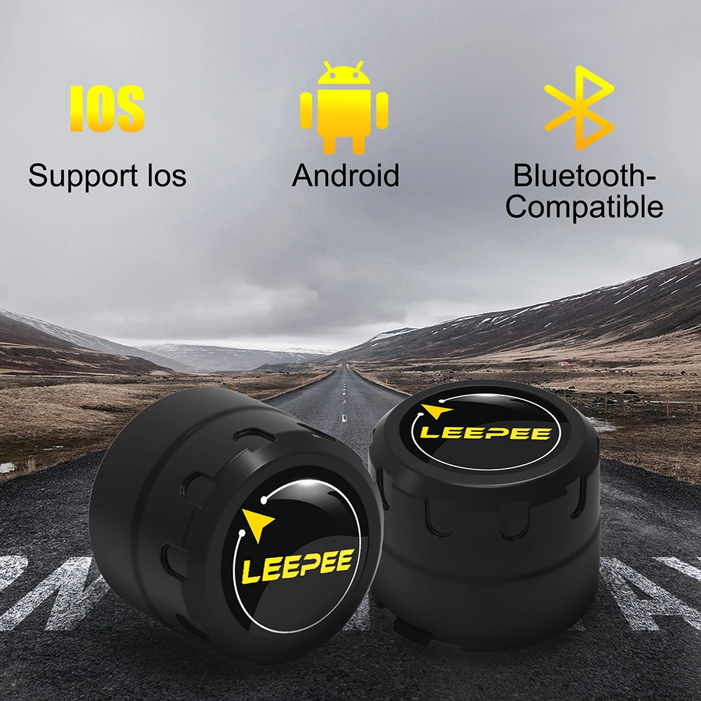 LEEPEE Bluetooth-Compatible 4.0 5.0 Tire Pressure Sensor Monitor System Android/IOS General Motorcycle TPMS External Sensors