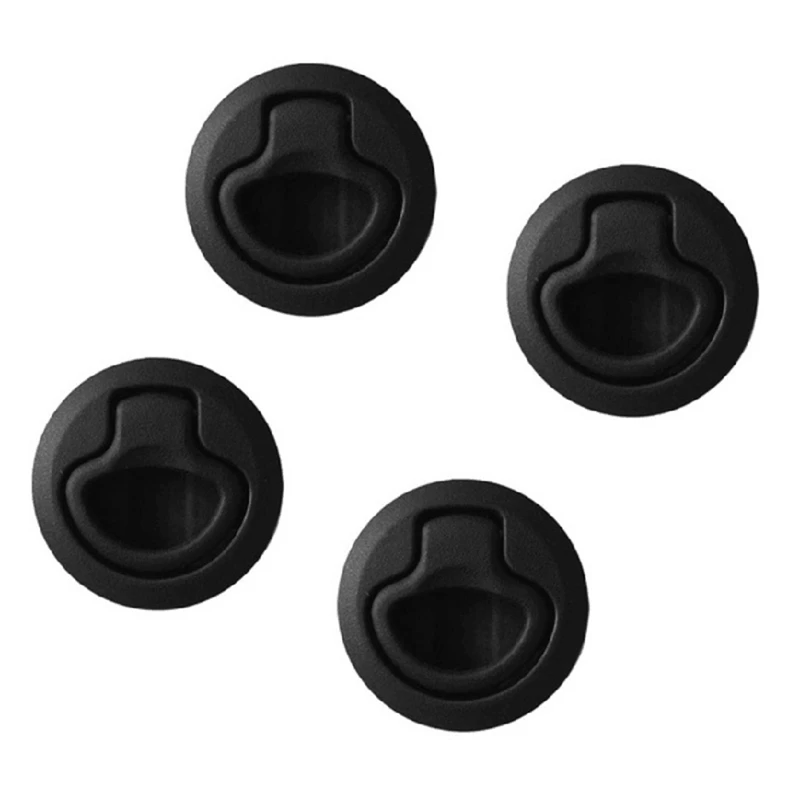 

12Pcs Round Black Flush Pull Slam Latch For RV Boat Marine Deck Hatch Door Replacement