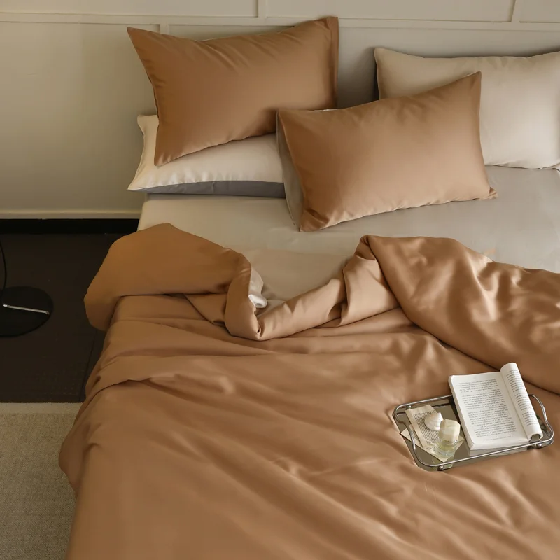 Luxury Natural Silk Bedding Set 3Pcs Duvet Cover Set Beauty Skin Quilt Cover Pillowcase Single Double King Queen Bed 100% Silk 5