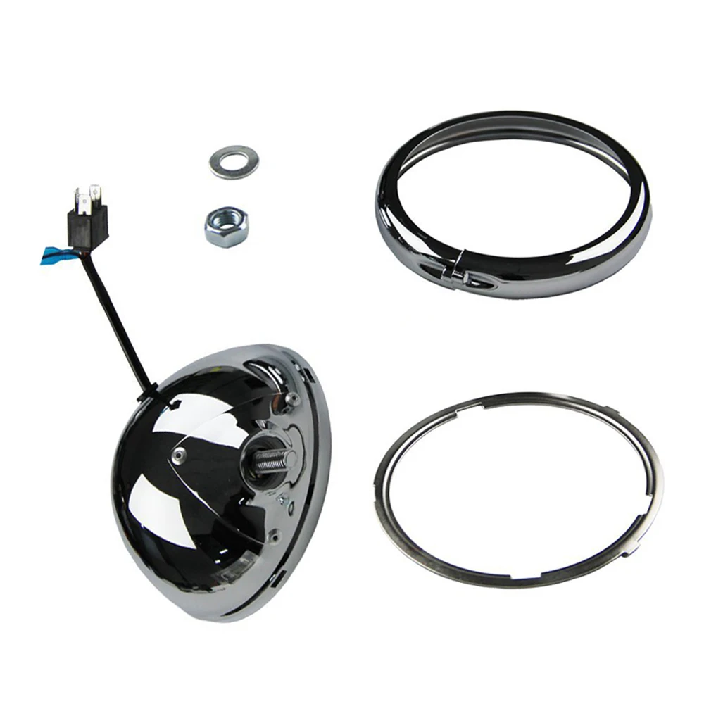 Per Harley Dyna Sportster Iron Xl 883 Moto Nero/Cromato Faro Faro 5.75 "5 3/4 Pollici Secchio Alloggiamento Guscio Supporto Trim